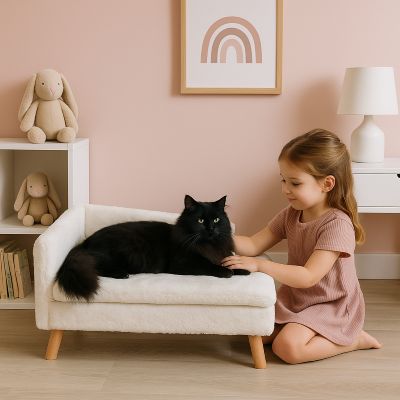 Lit pour chat elegance avec chat noir