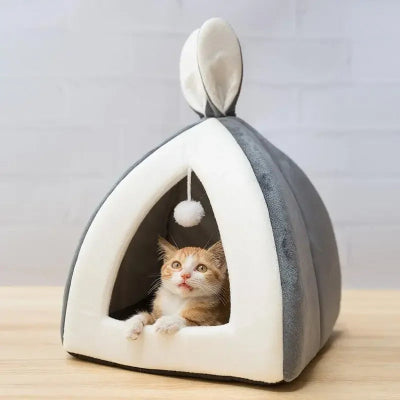 Niche-pour-chat-BunnyEars Haven-Gris