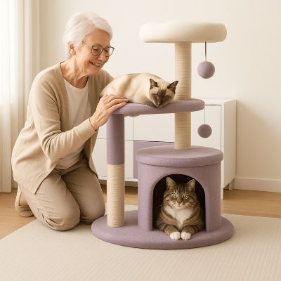 arbre a chat bois floralie avec mamie