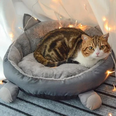 chat panier mistigri gris avec chat raye
