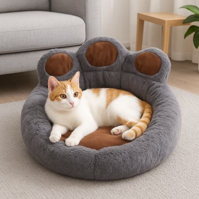 chat panier papatte gris