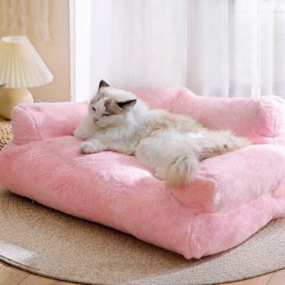 coussin a chat luxycat couleur rose