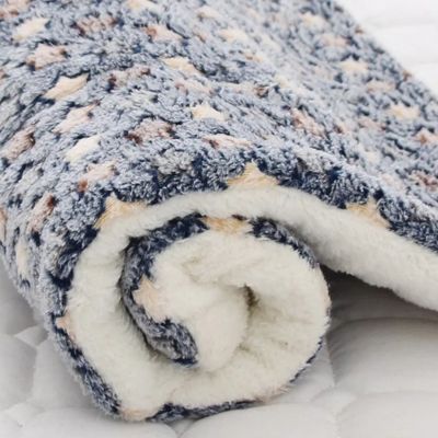 coussin chat plaid confort bleu nuit