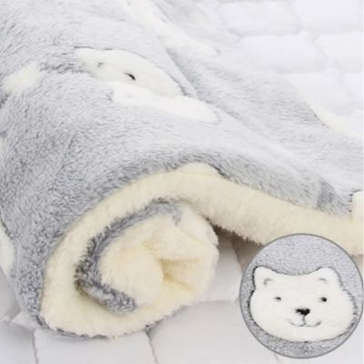 coussin chat plaid confort gris clair