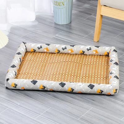coussin chat relax fraicheur gris tetes de chat