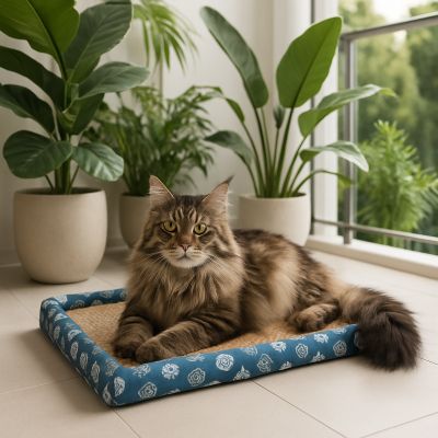 coussin chat relax fraicheur avec maine coon