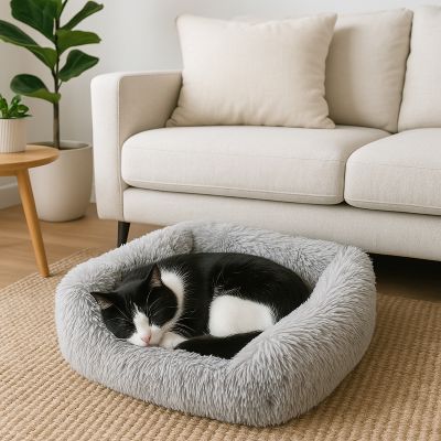 coussin chat zone confort gris