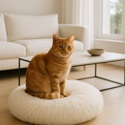 coussin pour chat douxflocon blanc