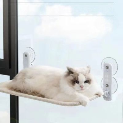 hamac pour chat pliable gris autre position