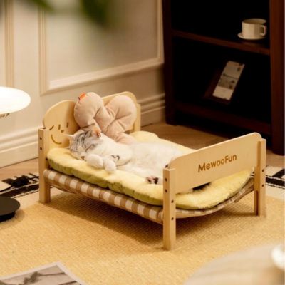 lit pour chat miaoufun avec chat dormant