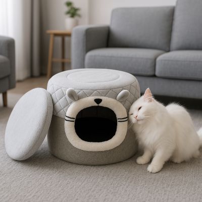 maison chat cabriolet avec coussin amovible