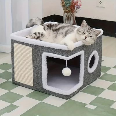 maison pour chat rooftop avec porte en angle