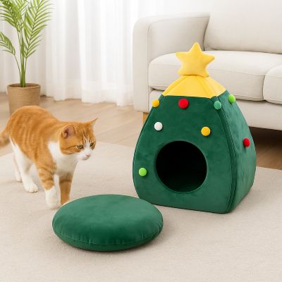 maison pour chat sapindecor avec coussin amovible