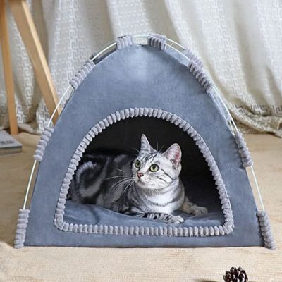 niche pour chat couleur grise