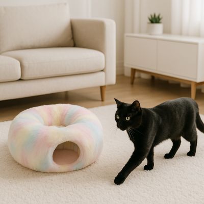 niche pour chat pneuchic couleur arc en ciel