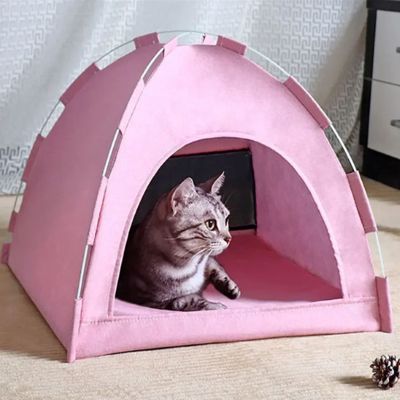 niche pour chat couleur rose