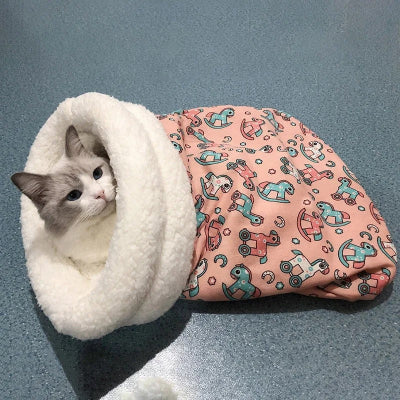 niche pour chat sac a ronron couleur rose