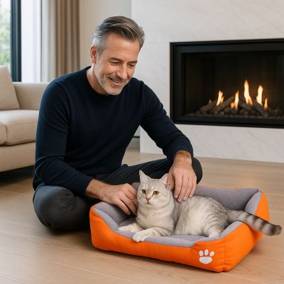 panier chat pattounet orange