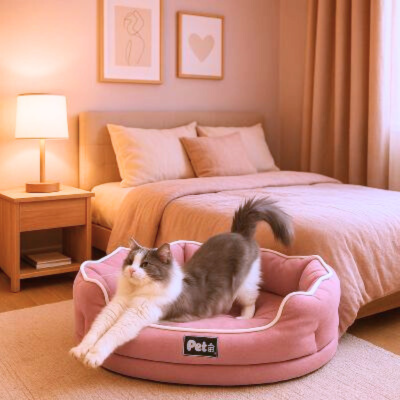 panier pour chat fango rose