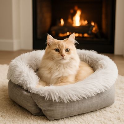 panier pour chat polaire grise