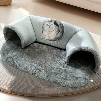 Lit-pour-chat-TunnelCosy™-GRIS