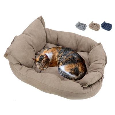 Coussin Chat | CoussinMultiMiaou™ - kaki