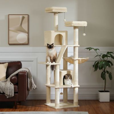 arbre a chat gratteciel beige unicolor