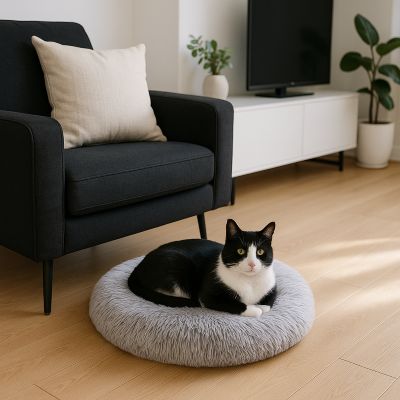 coussin pour chat douxflocon gris