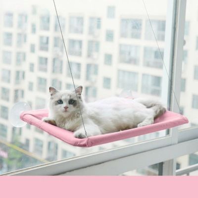 hamac chat fenetre solarium en rose
