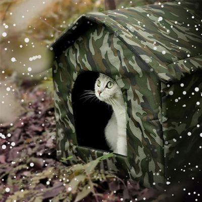 niche exterieur pour chat garden avec neige