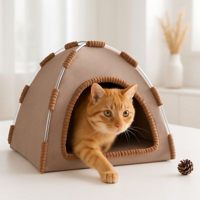 niche pour chat couleur noisette