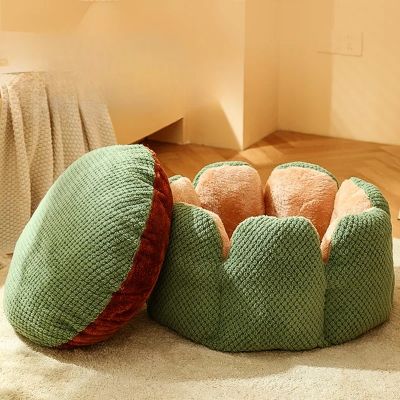 panier chat fleur tropicale avec coussin amovible
