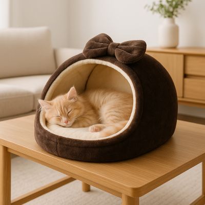 panier pour chat papillon chocolat